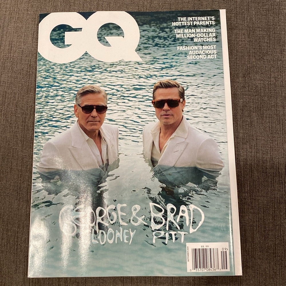 GQ Magazine - September 2024 - George Clooney & Brad Pitt - NO LABEL!